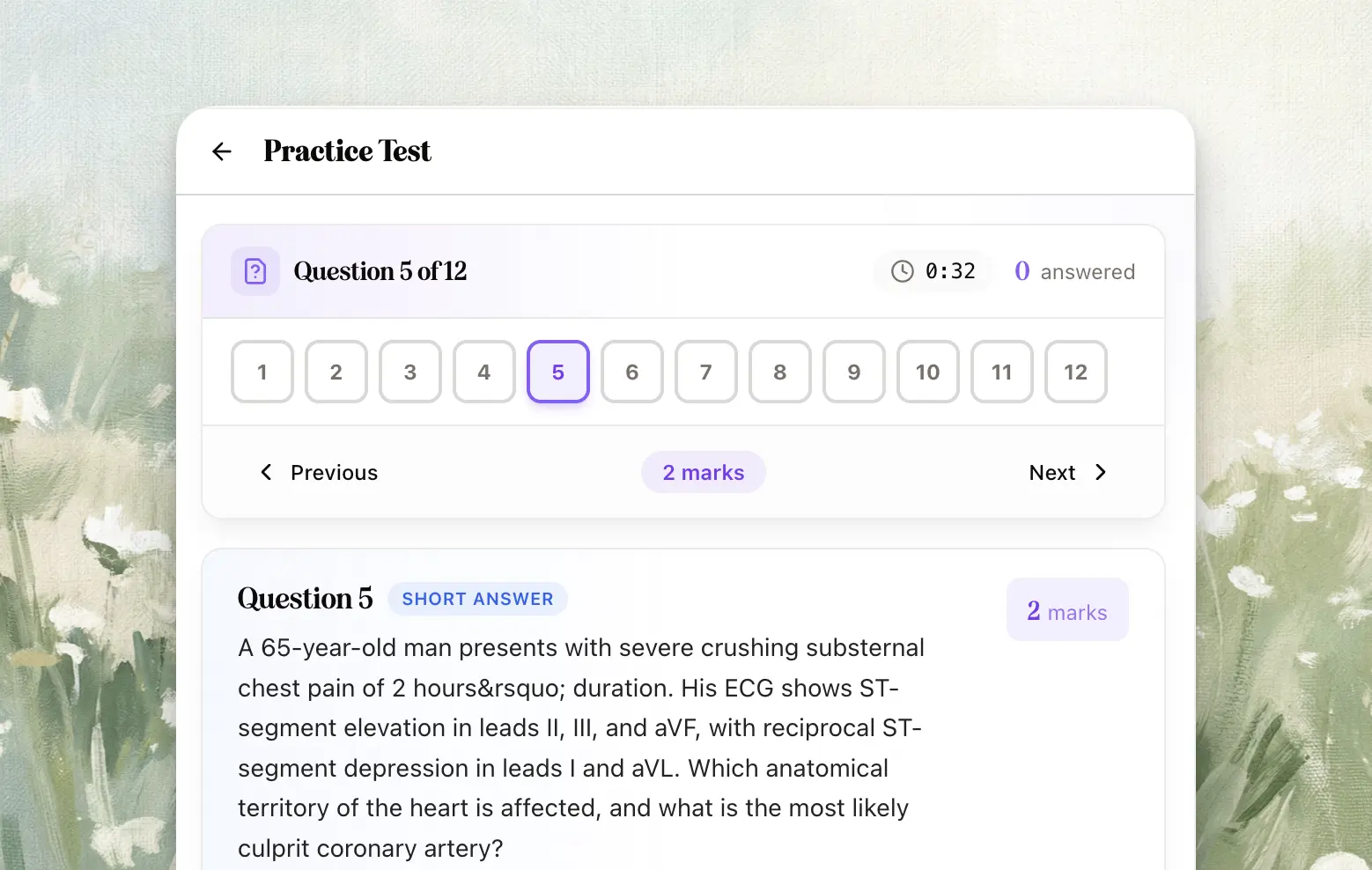 Practice test questions generated from uploaded material