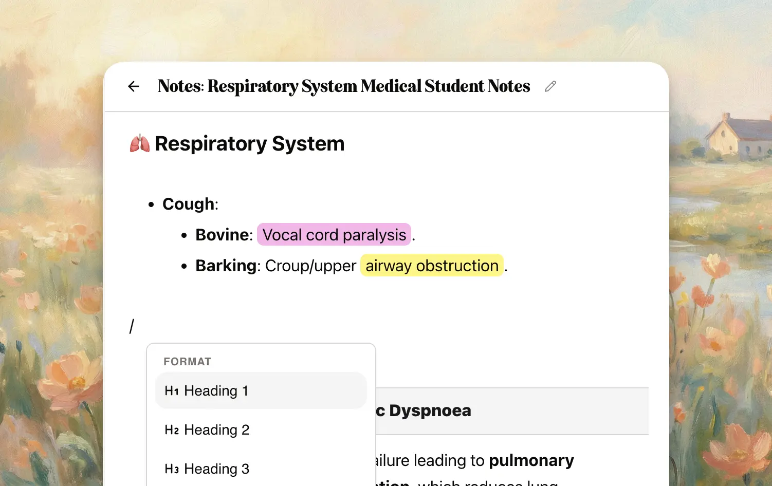 AI-generated structured notes in Memo